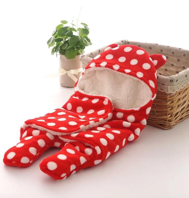 Luxury 3-in-1 Baby Swaddle Wrap & Sleeping Bag - Original Sherpa Lined Super Soft Flannel Hooded Blanket for Infants 0-12 Months (Blue Star Print)